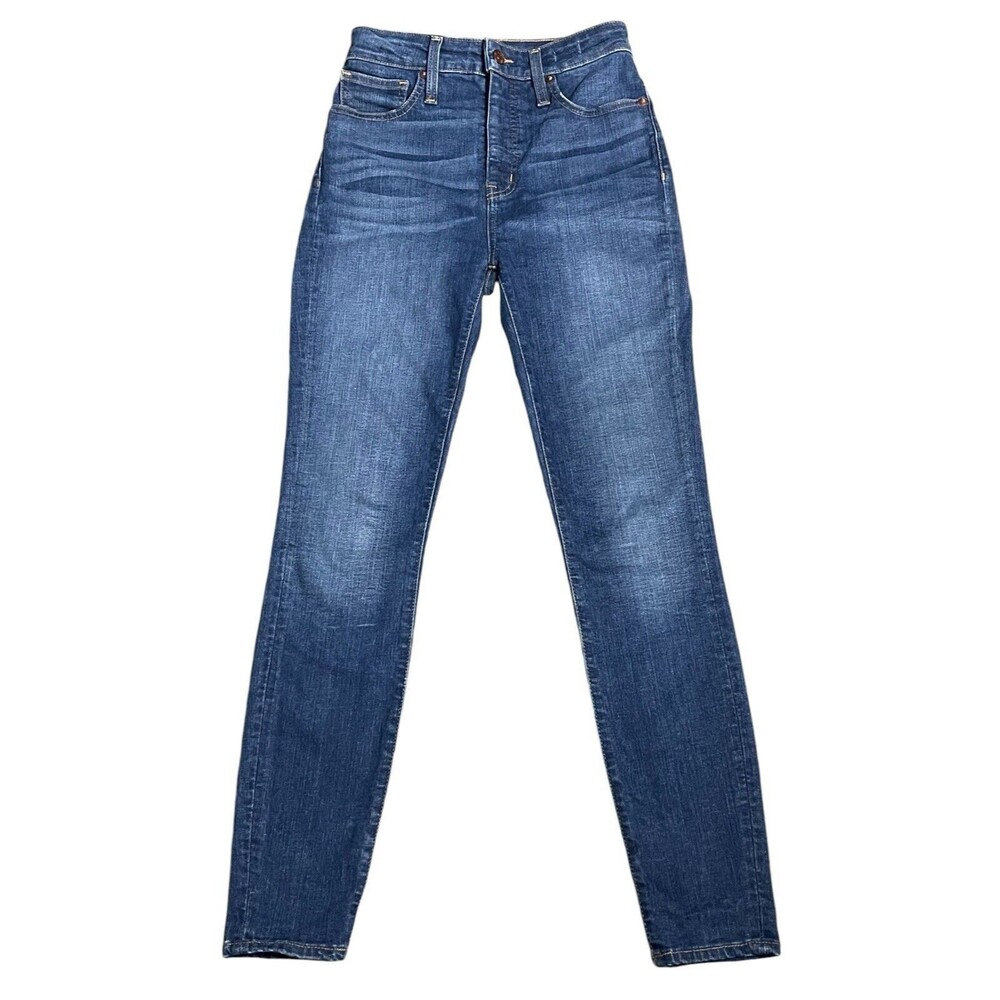Madewell Women's Jeans Curvy High Rise Skinny Stretch Size 26 Blue Dark Wash